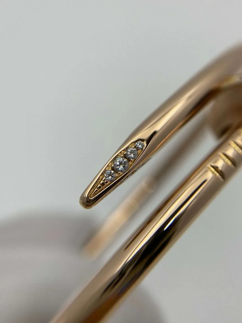 Cartier Juste un Clou Bracelet Classic 18K Rose Gold Diamonds Size 16